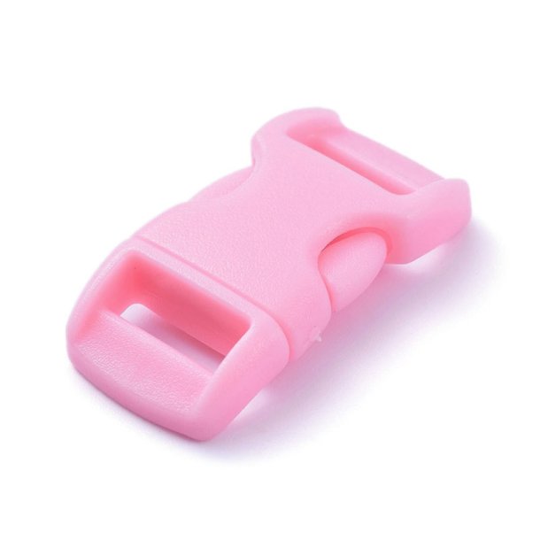 Klickverschluss aus Kunststoff, einfach geriffelt, Kunststoff, rosa, 28x14 mm, 1 Stck