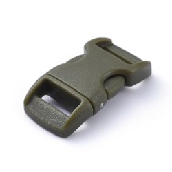 Klickverschluss aus Kunststoff, einfach geriffelt, armeegrn, 28x14 mm, 1 Stck