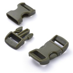 Klickverschluss aus Kunststoff, einfach geriffelt, armeegrn, 28x14 mm, 1 Stck