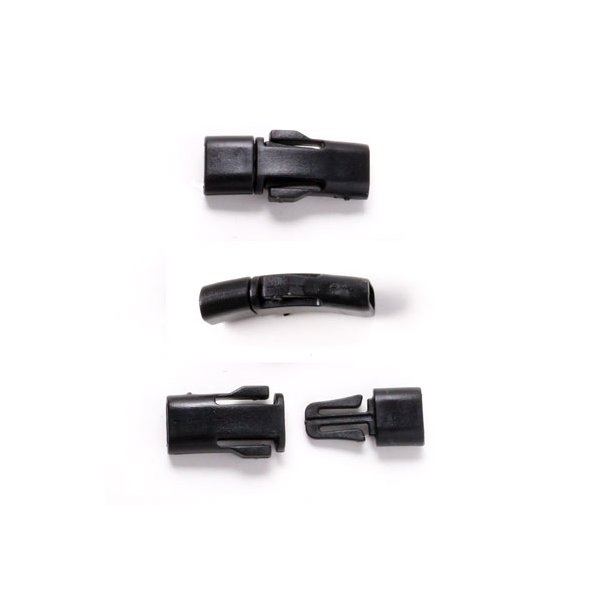 Small buckle clasp in plastic, long, black, 24x9mm., 2pcs.