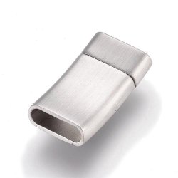 Klickverschluss, mat Edelstahl, 24x12,5x5mm, Loch 11x3 mm, 1 Stk.