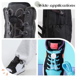 Schwarzer und weier Kordelstoppern aus Kunststoff, 16,5x17 mm, Loch: 5 mm, 8 Stck