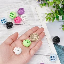 Stopper fr Stricknadeln etc., farbig gemischt, Kunststoff, 22,5 mm, Loch: 6 mm, 12 Stck