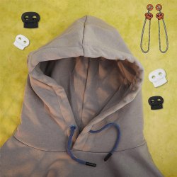 Schwarzer und weier Kordelstoppern aus Kunststoff, 17,5x6,5 mm, Loch: 4 mm, 8 Stck