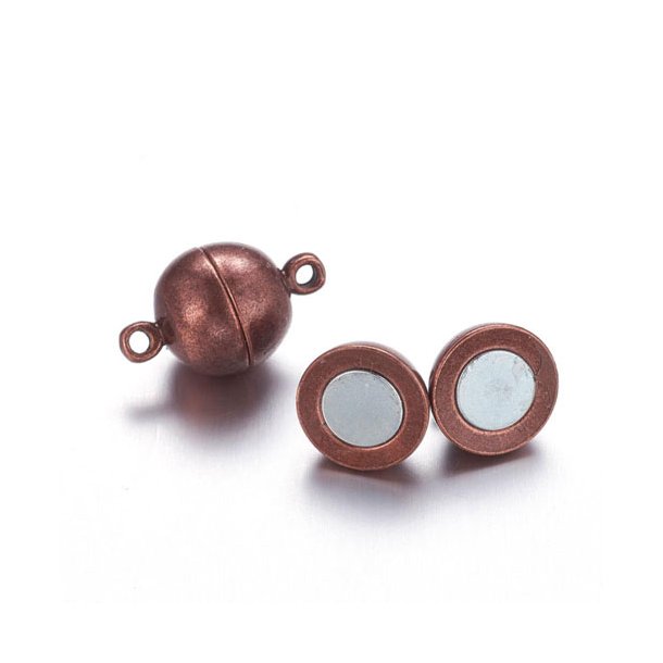Magnetic clasp for jewelry, copper, 16x10mm