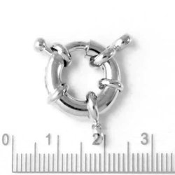 Silberfarbener Zirkelverschluss, 15x20 mm, 1 Stk.