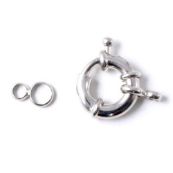 Silberfarbener Zirkelverschluss, 15x20 mm, 1 Stk.