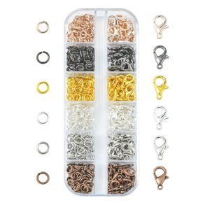 Verschlussset, 6 Farben, 120 Karabiner und 246 Biegeringe, 1 Set