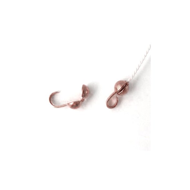Crimp cord end, bead tip, gilded brass, with crimp loop, antique copper, 7x3mm, 10pcs.