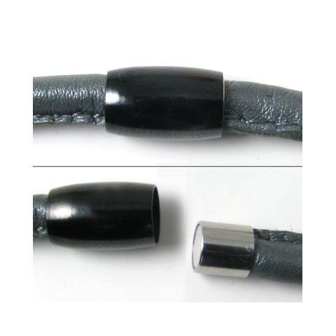 Magnetl&aring;s sort, enkel med kappe, 6 mm, 1 stk.