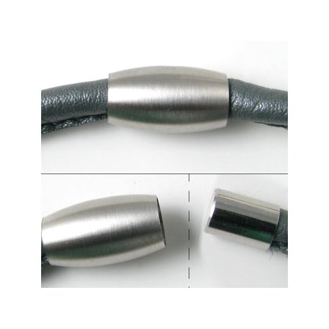 Magnetlås, matteret stål, enkel med kappe, 7 mm, 1 stk.