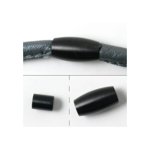 Magnetlås sort matteret stål, enkel med kappe, 7 mm, 1 stk