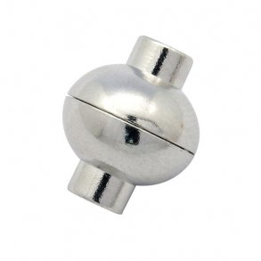 Magnetverschluss, mollig, metallfarben, Loch 4 mm, 1 Stk.