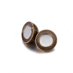 Magnetverschluss, antik bronzefarbene Kugel, 16x10 mm