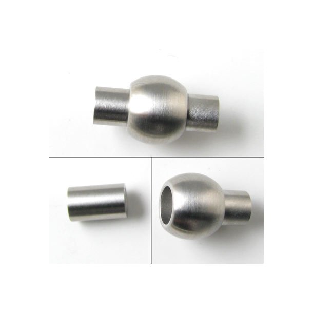 Magnetlås, matteret stål, cylinder m kugle, 7/6 mm, 1 stk