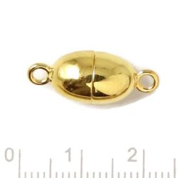 Magnetverschluss mit sen, oval, vergoldetes Silber, 21x8,5mm, 1 Stk.