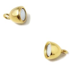 Magnetverschluss mit sen, oval, vergoldetes Silber, 21x8,5mm, 1 Stk.