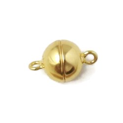 Magnetverschluss mit sen, vergoldetes Silber, 15x8mm, 1 Stk.