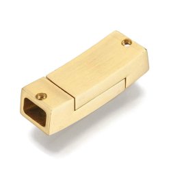 Magnetverschluss, vergoldeter gl&auml;nzender Stahl, 24x8x6 mm, Loch 6x3 mm, 1 Stk