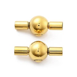 Klikl�s, rund, IP-forgyldt rustfrit st�l, 21,5x9x9,5 mm, hul 3 mm, 1 stk.