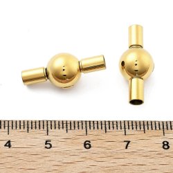 Klikl�s, rund, IP-forgyldt rustfrit st�l, 21,5x9x9,5 mm, hul 3 mm, 1 stk.