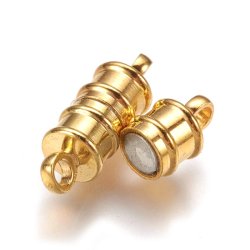 Magnetverschluss, vergoldetes Messing, riflet, 17x6 mm, 1 Stk.