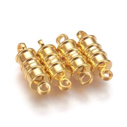 Magnetverschluss, vergoldetes Messing, riflet, 17x6 mm, 1 Stk.