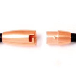 Magnetverschluss, matt, torpedoform mit Schlie&szlig;e, rosa vergoldeter Stahl, 8 mm, 1 Stk