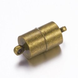 Magnetverschluss, antik Bronze, Zylinder, 17x6 mm, 1 Stk