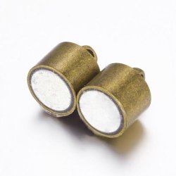 Magnetverschluss, antik Bronze, Zylinder, 17x6 mm, 1 Stk