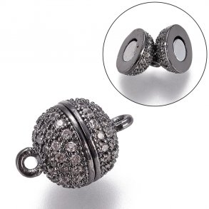 Magnetic Round Clasp 10mm Sterling Silver (1-Pc)