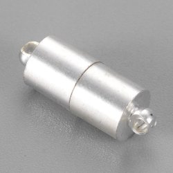 Magnetverschluss, Zylinder,silber Messing 16x6 mm.