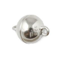 Magnetverschluss mit sen, rund, Sterlingsilber, 15x8mm, 1 Stk.