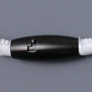 Magnetverschluss, mattiert, torpedoform m. Schließe, schwarzer Stahl, Loch 8 mm, 1 Stk.