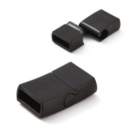 Magnetverschluss, matter schwarzer Stahl, Lochgre 10x3 mm, 1 Stk
