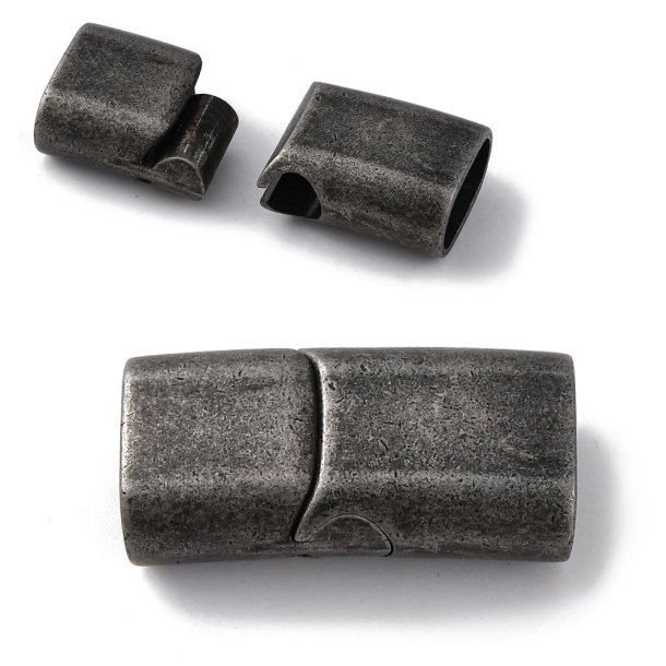 Magnetic jewelry clasp, antique dark steel, 29x14x8,5mm, hole size 12x6,5mm, 1pc.