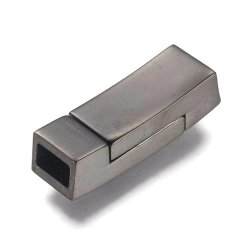 Magnetverschluss, schwarzer gl&auml;nzend Stahl, 24x8x6 mm, Loch 6x3 mm, 1 Stk