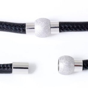 Magnetverschluss, Stahl, mit breiter Fassung und stardust Oberfläche, 6 mm 1 Stk.