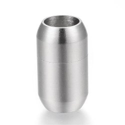 Magnetverschluss, mattierter Edelstahl, 20x12 mm, Loch 8 mm, 1 Stk