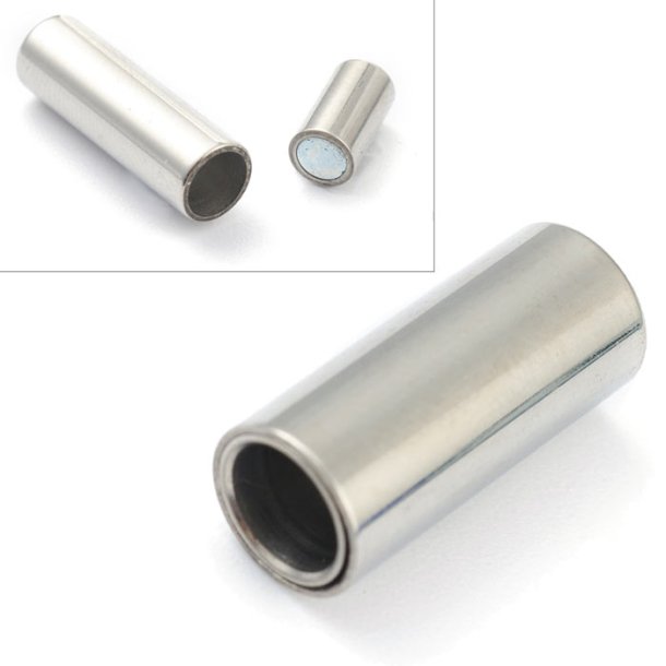 Simple magnetic lock, stainless steel, 16x7 cm, cylinder, hole size 5 mm, 1 piece