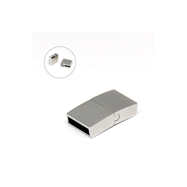 Magnetic steel clasp, slide lock, hole: 10x3mm, 1pc.