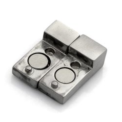 Magnetverschluss, geb&uuml;rsteter Stahl, 24x8x6 mm, 6x3 mm, 1 Stk.