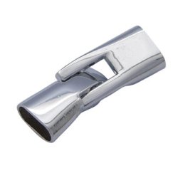 Hakenverschluss mit leichtem Endverschluss, gl&auml;nzend platinfarben, 36 mm, 1 Stk.