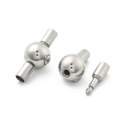 Klikl�s, rund, rustfrit st�l, 21,5x9x9,5 mm, 1 stk.