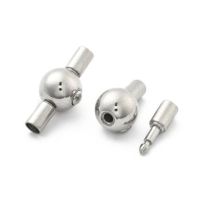 Klikl�s, rund, rustfrit st�l, 21,5x9x9,5 mm, 1 stk.