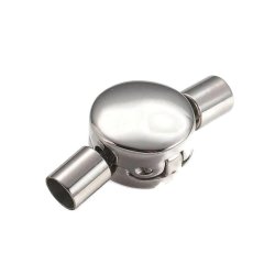 Klikl�s med snorender til 3 mm tyk snor, rund, rustfrit st�l, 19x10x6 mm, 1 stk.