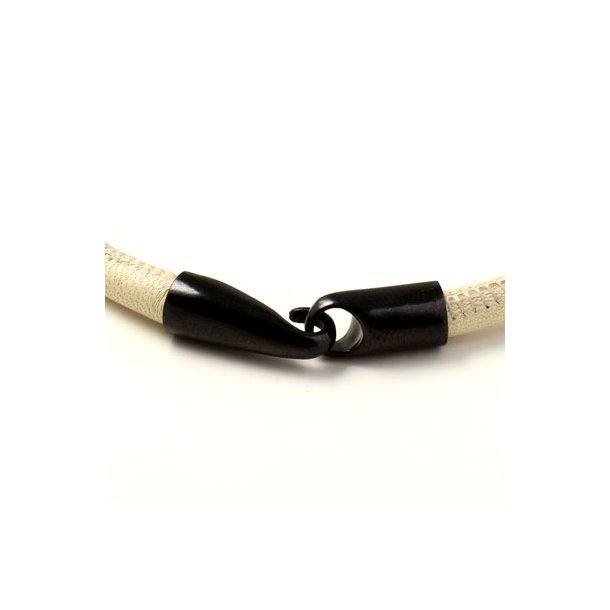 Hakenverschluss, schwarzer Edelstahl, mit 5 mm Endverschluss, Gesamtl&auml;nge 32 mm, 1 Set