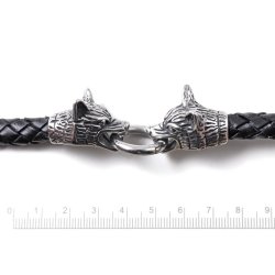 Kettenverschluss, 2 Wolfsk�pfe, mit 20 mm Karabinerring, 8 mm Loch, Stahl, 1 Satz