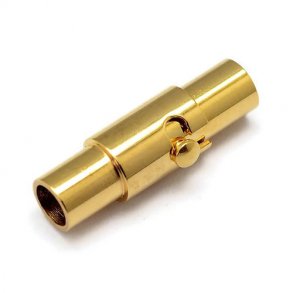 Magnetverschluss/Bajonettverschluss, stark vergoldetes Edelstahl, 4/3 mm, 1 Stk