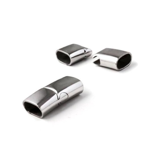Magnetic jewelry clasp, steel, slide lock, 29x14mm, hole 12x6,5mm, 1pc